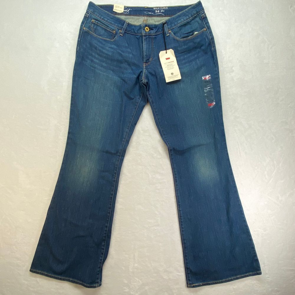 Levi's Jeans Womens 34 Curve ID Bold Curve Women's Bootcut Blue Denim Water-Less